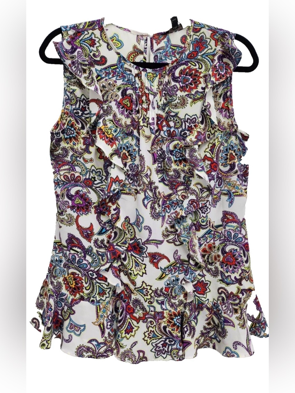 Banana‎ Republic Women’s Paisley Ruffle Sleeveless top size XL